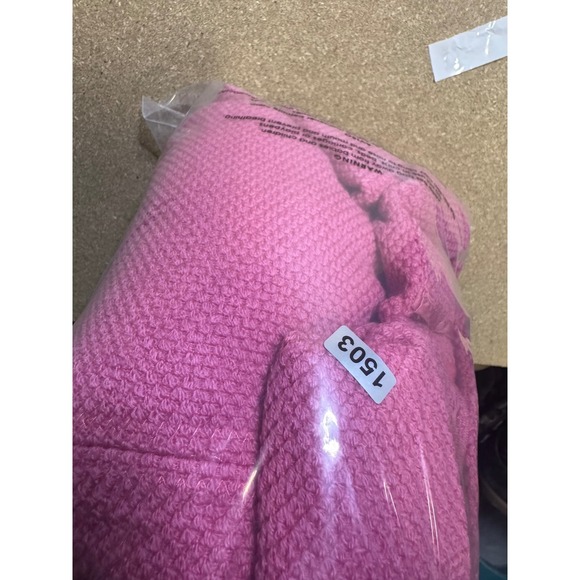 Eileen Fisher Petite Pink Virgin Wool Textured Stand Collar Blazer Jacket PM - Picture 10 of 10